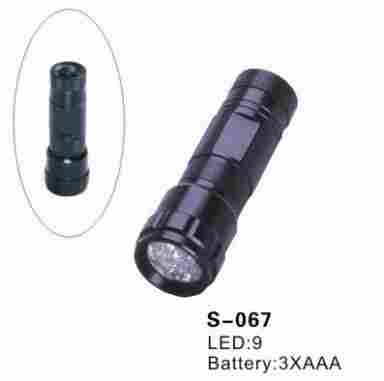 9 Pieces LED Flashlight Powered by 3*AAA Batteries