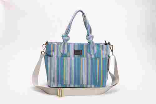 Chinese Minority Romantic Style Comfortable Soft Canvas Striped Ladies Bags