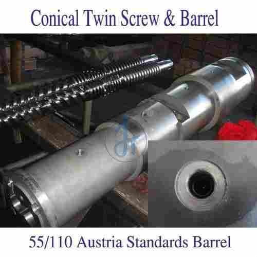 55/110 Twin Screw Extruder Conical Screw Barrel