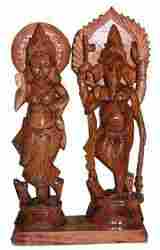 Laxmi Ganesha Wooden Statues
