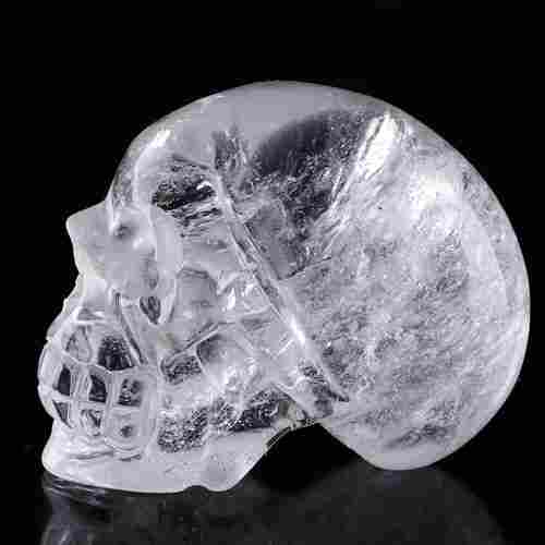 3'' Natural Clear Rock Crystal Quartz Human Skulls