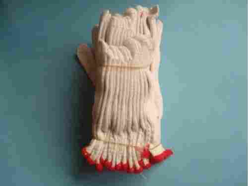 7 Pins Natural White Cotton Gloves