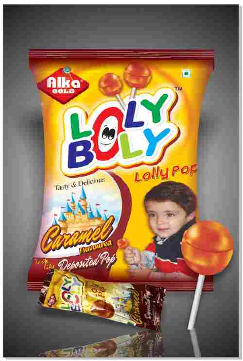 Caramel Flavoured Lollipop (Lolly Bolly)