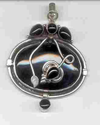  Silver Black Onyx Pendant
