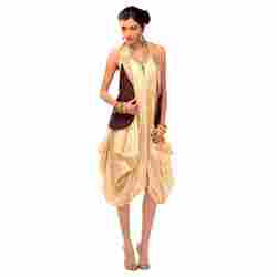Beige Embroidery Readymade Gown
