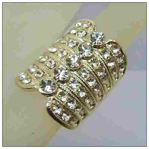 Fashion Elongate Ring With Diamante