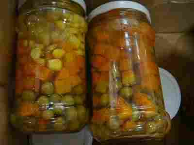Canned Mixed Vegetables In Glass Jar