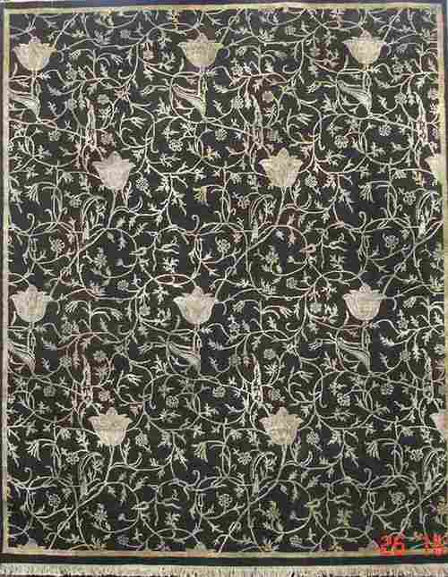 10x10 Hand Spun Silk-Wool Carpet