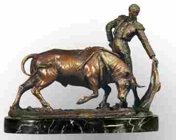 Bronze Bull Fight Statue