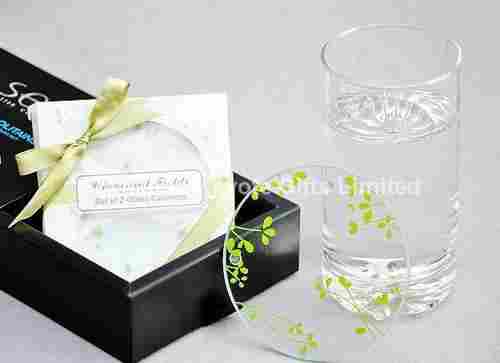 Fashion Clear Glass Wedding Coasters