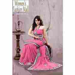 Pink Chiffon Designer Saree