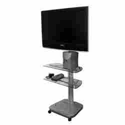 Floor Mount Stand Pedestal With Shelf And Wheels