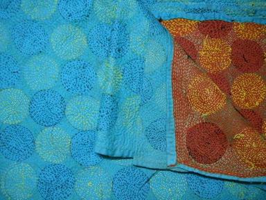 Indian Vintage Silk Handmade Kantha Scarves