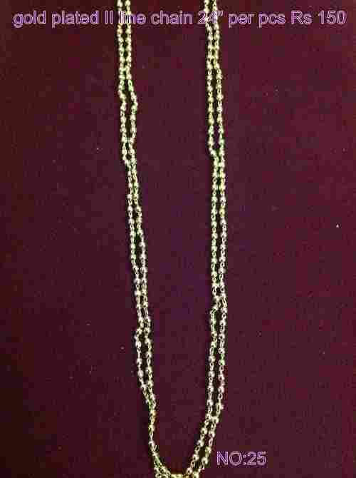 Gold Plated Double Line Chain