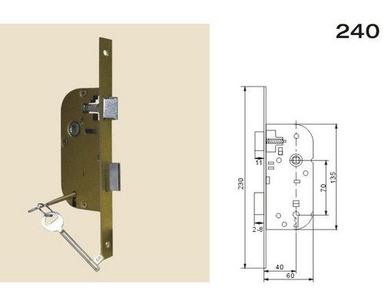 Iron Mortise Door Lock Body (IMDLB-240)