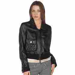 Textured Front Womens Leather Jacket