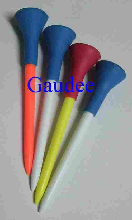 Plastic Golf Tees With Rubber Top