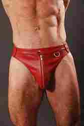 Leather Jocks With Front Zipper