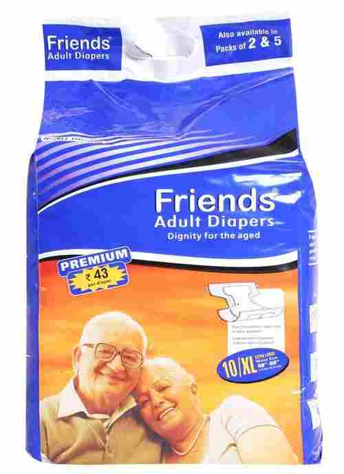 Friends Premium Lightweight Disposable Adult Diaper, Extra Large