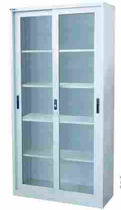 Steel Display Cabinet with Glass Sliding Doors