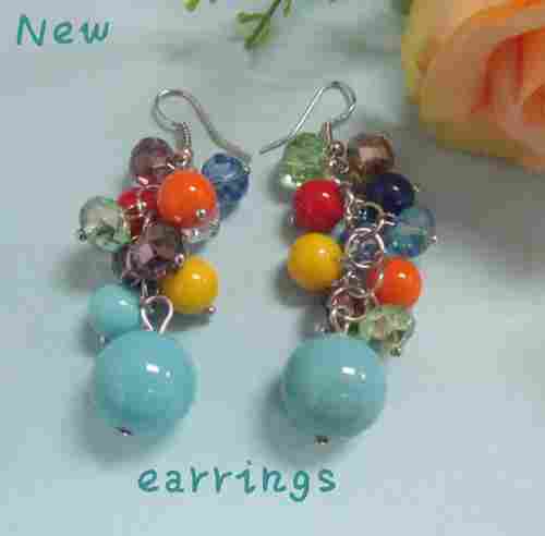 Colorful Beaded Crystal Jewelry Earrings