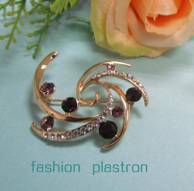 Purple Crystal Brooch and Bird Shape Jewelry Brooch Pin