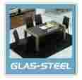 Soiled Wood and Hot Bending Glass Top Dining Table (BT128)