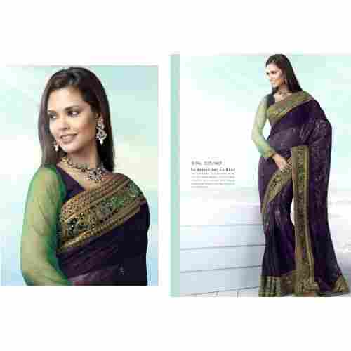 Green And Blue Fancy Saree