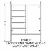 5' Wide Ladder End Frame W/ Pins