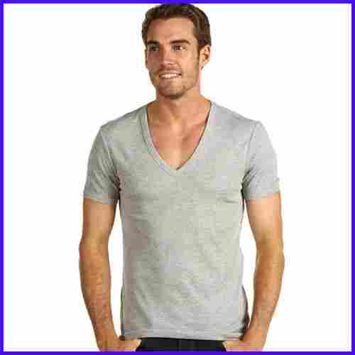 V Neck Plain Cotton T-Shirt