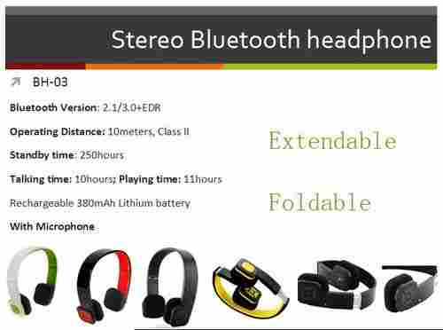Stereo Bluetooth Headset (Foldable and Extendable)