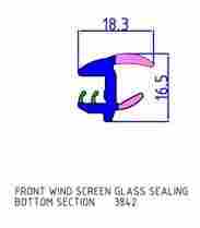 Front Wind Screen Glass Sealing Bottom Section (3842)