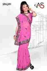 Light Pink Embroidery Saree