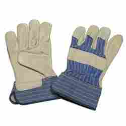 Beige Grain Leather Palm Gloves