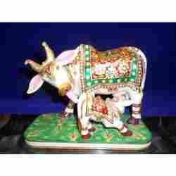 Marble Cow And Calf Statue