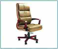 Office High Back Wooden Arm Chair