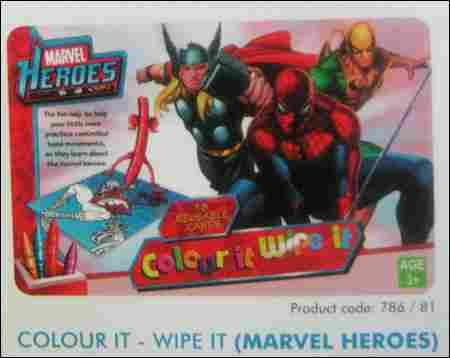 Color It - Wipe It (Marvel Heroes) Pre School Educational Games
