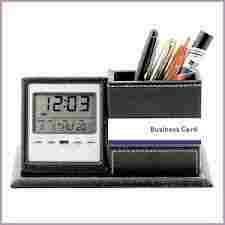 Visiting Card Holder With Clock