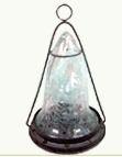 Conical Crackled Glass Lantern