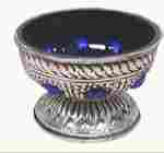 Round Glass Ashtray With Silver Work