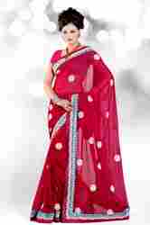 Designer Ladies Red Saree