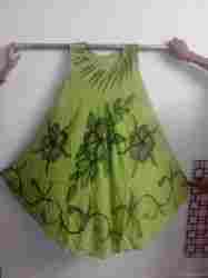 Female Rayon Crepe Hand Print Umbrella Dress
