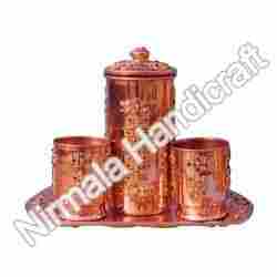 Handcrafted Copper Jug Set