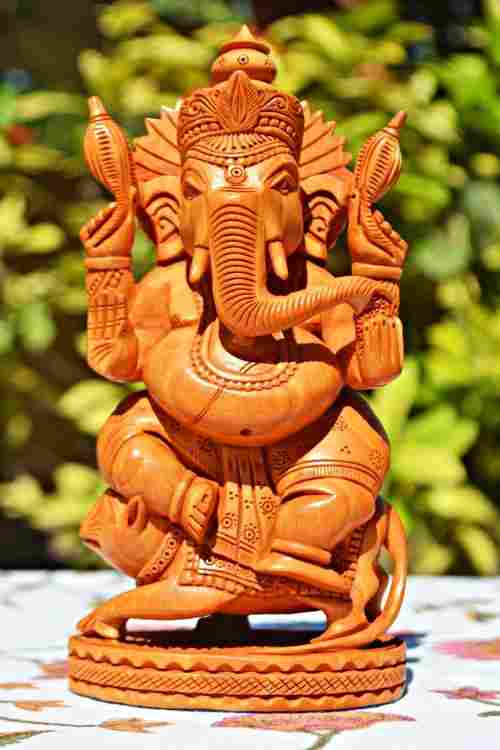 Wooden Ganesha Statue