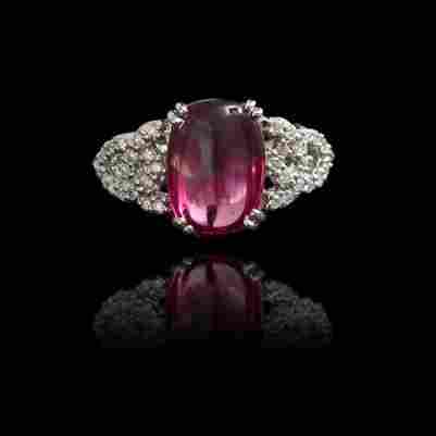 Deep Diamond And Rubilite Ring