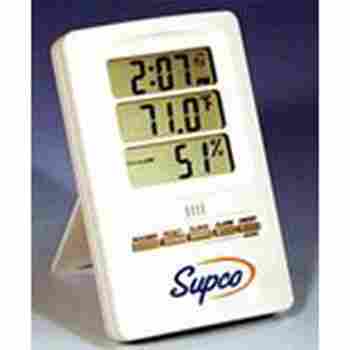Supco THC120 Indoor Digital Thermo Hygrometer With Clock