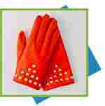 Red Men Leather Gloves