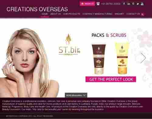 Cosmetic, Hair Care and Personal Care Products Website Designing Service