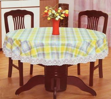 Round PVC Table Linen with Lace Boarder