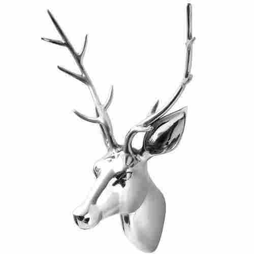 Dazzling Polished Aluminium Wall Mounted Stag's Head